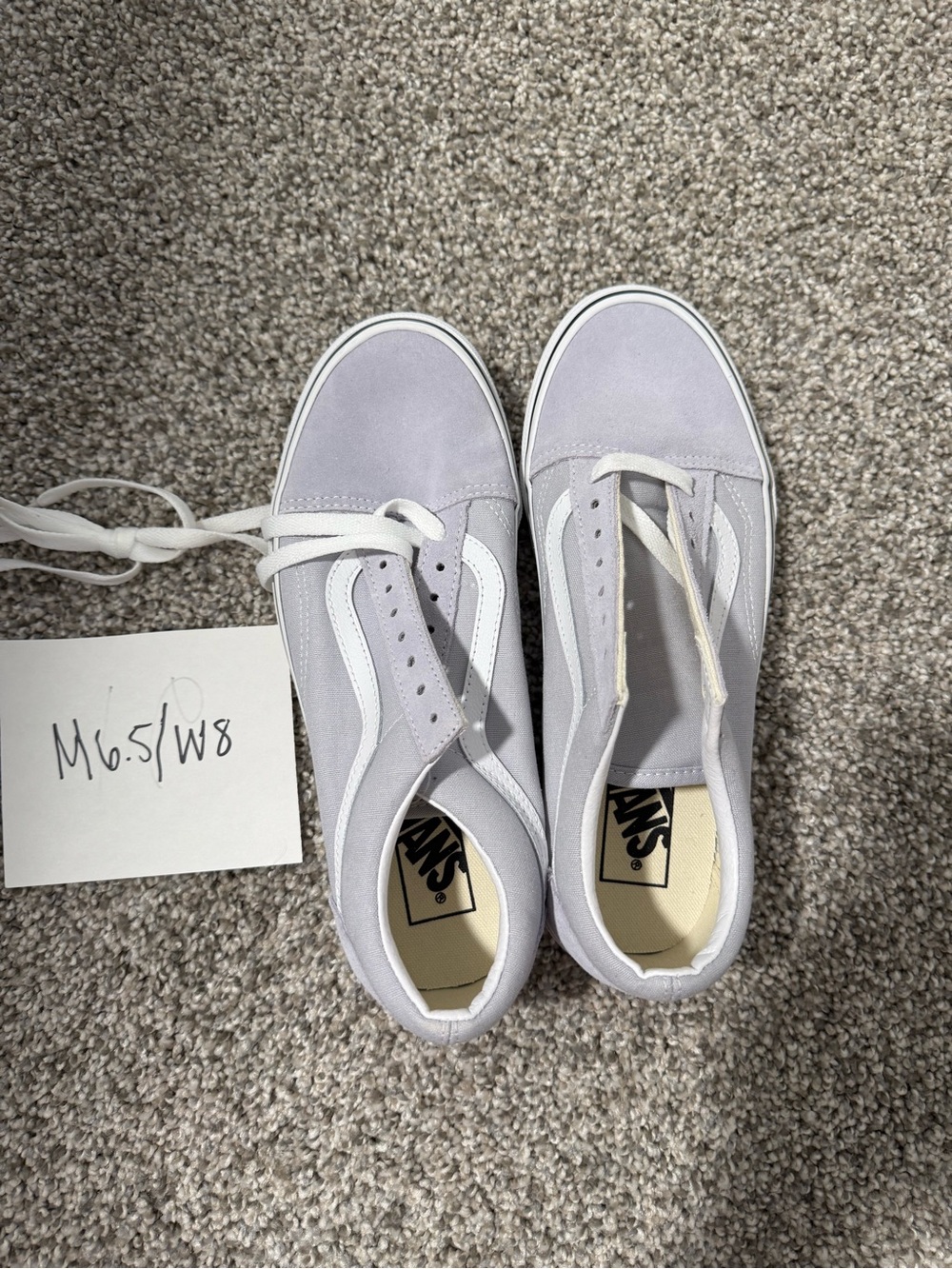 Vans Women's Pale Gray Old Skool Sneakers with White Stripe